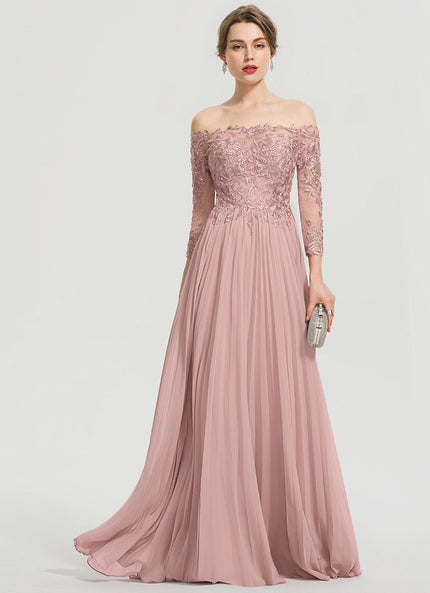 Robe Chic Longue Rose Plissée