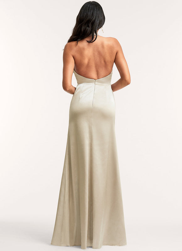 Robe Chic Satin Bleu - gallery 4
