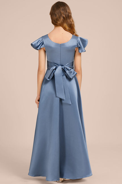 Robe Chic Bleu Satiné - gallery 2