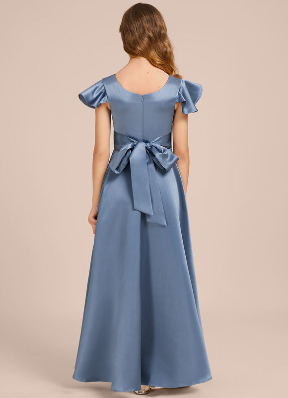 Robe Chic Bleu Satiné - gallery 2