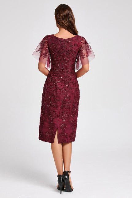 Robe Chic Bordeaux Éclatante - gallery 5