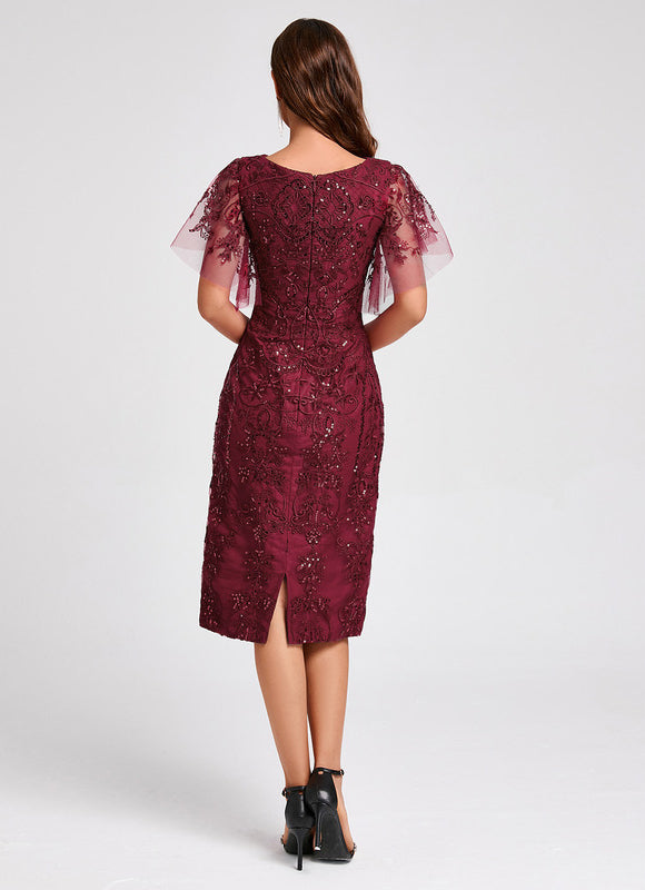 Robe Chic Bordeaux Éclatante - gallery 5