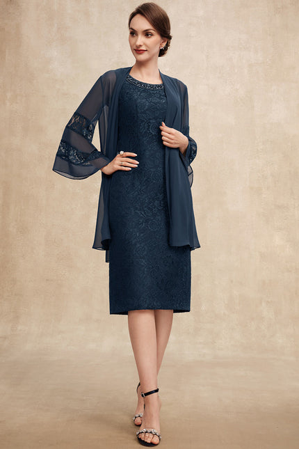 Robe Chic Bleu Nuit Dentelle Mariage - gallery 1