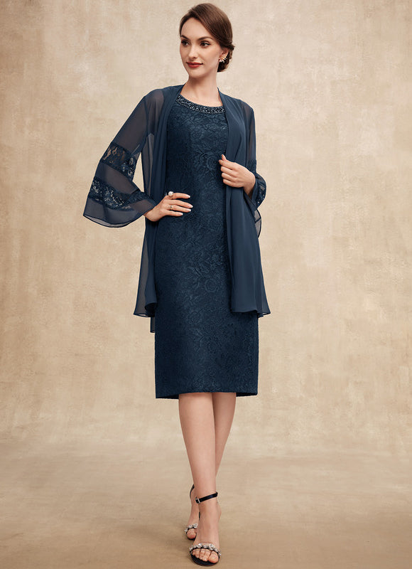 Robe Chic Bleu Nuit Dentelle Mariage - gallery 1