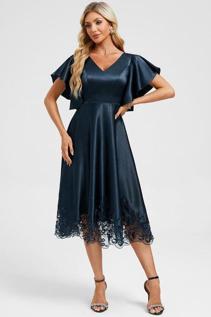 Robe Chic Satin Bleu Ciel - gallery 2