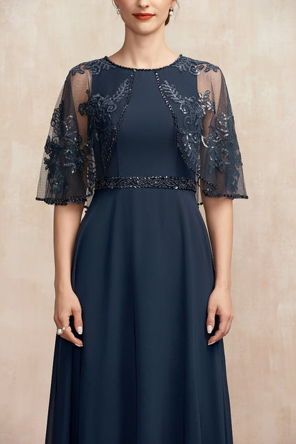Robe Chic Bleu Marine Élégante - gallery 7
