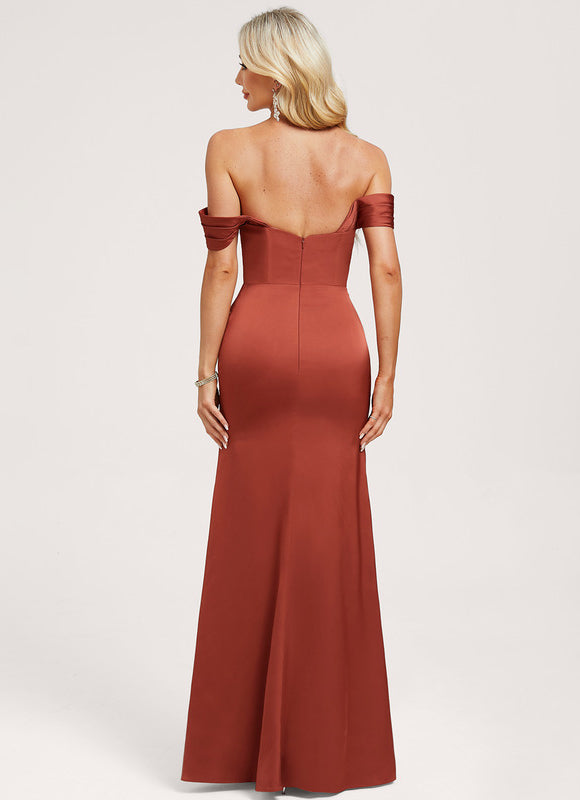 Robe Chic Satinée Terre Cuite - gallery 4