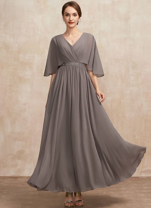 Robe Chic Longue Fluide Grise