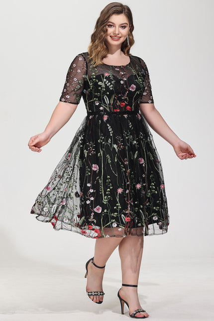 Robe Bohème Chic Dentelle Noire - gallery 5