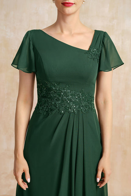 Robe Chic Col Flottant Émeraude - gallery 5