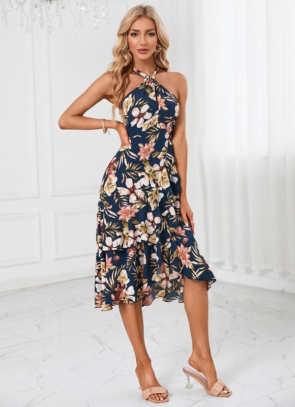 Robe Chic Fleurie Satinée - gallery 1