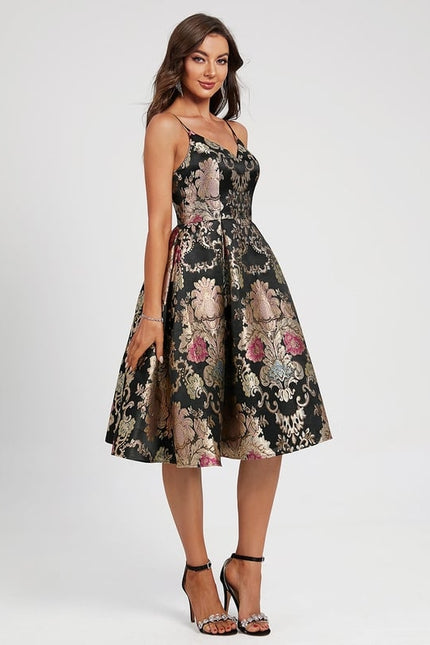 Robe Chic Éclat Floral Noir - gallery 2