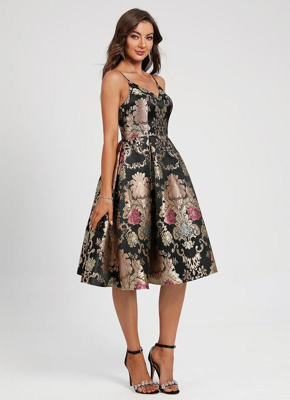 Robe Chic Éclat Floral Noir - gallery 2