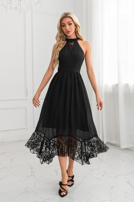 Robe Chic Mousseline Noire - gallery 4