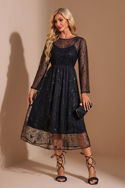 Robe Chic Noir Étoilé - gallery 1