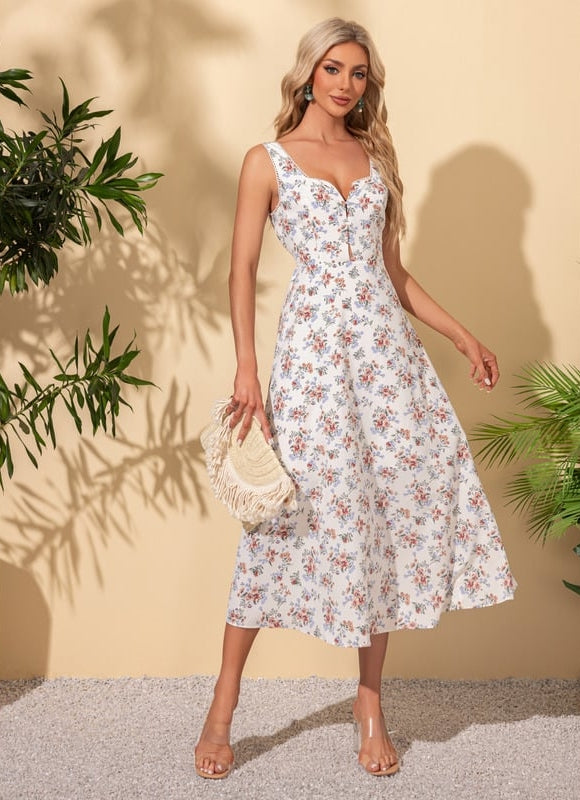 Robe Chic Midi Rose Fleuri - gallery 3