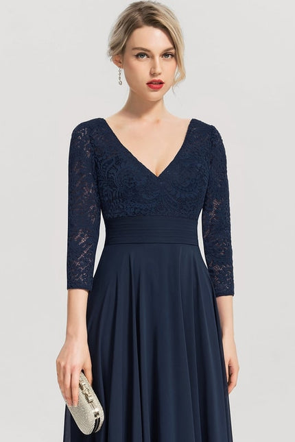 Robe Chic Longue Marine Élégante - gallery 2