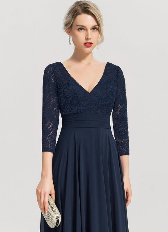 Robe Chic Longue Marine Élégante - gallery 2