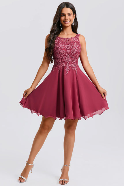 Robe Chic Trapèze Bordeaux - gallery 4