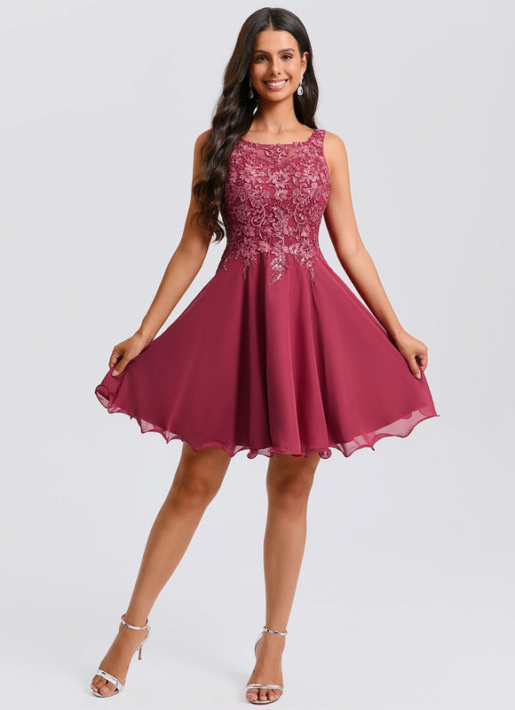 Robe Chic Trapèze Bordeaux - gallery 4