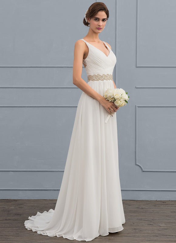 Robe Chic Chiffon Traîne - gallery 2