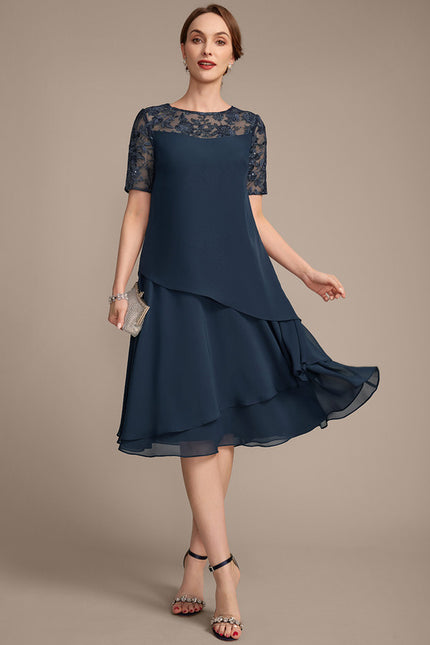 Robe Chic Ondulée Marine - gallery 5