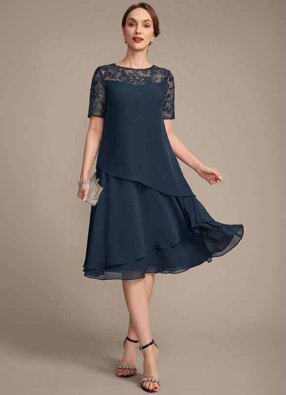 Robe Chic Ondulée Marine - gallery 5