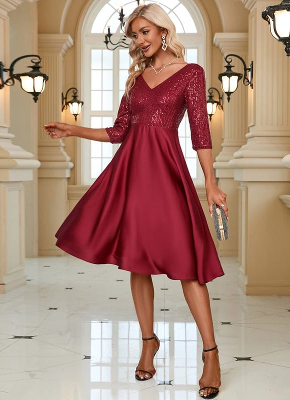 Robe Chic Éclat Rubis Satiné - gallery 7