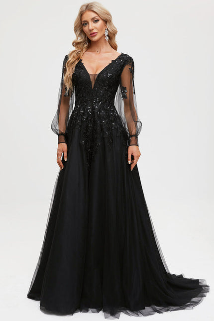 Robe Chic Noir Éblouissant - gallery 5