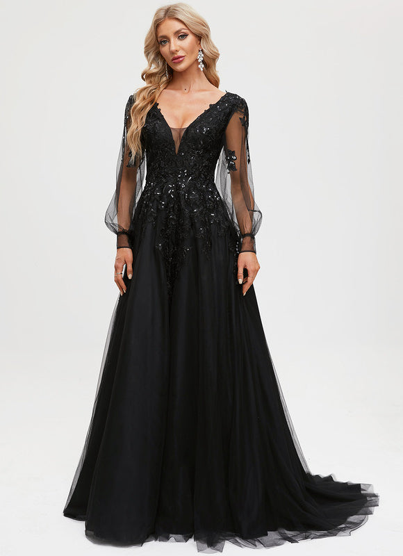 Robe Chic Noir Éblouissant - gallery 5