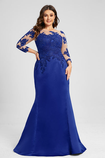 Robe Chic Élégante Bleu Satiné - gallery 4