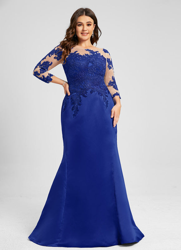 Robe Chic Élégante Bleu Satiné - gallery 4
