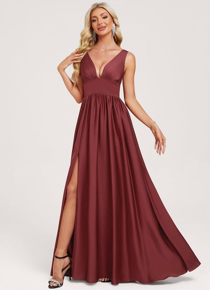 Robe Chic Bordeau Satinée