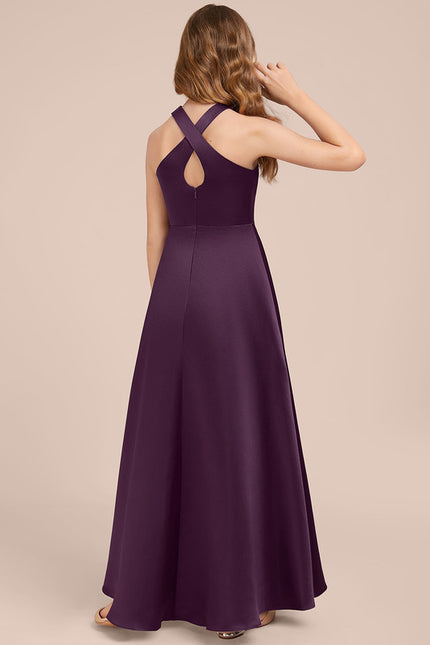 Robe Chic Satinée Prune - gallery 2