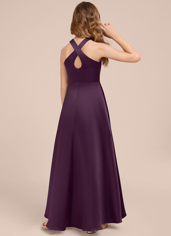 Robe Chic Satinée Prune - gallery 2