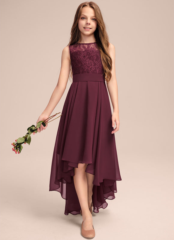 Robe Chic Junior Dentelle Asymétrique - gallery 1