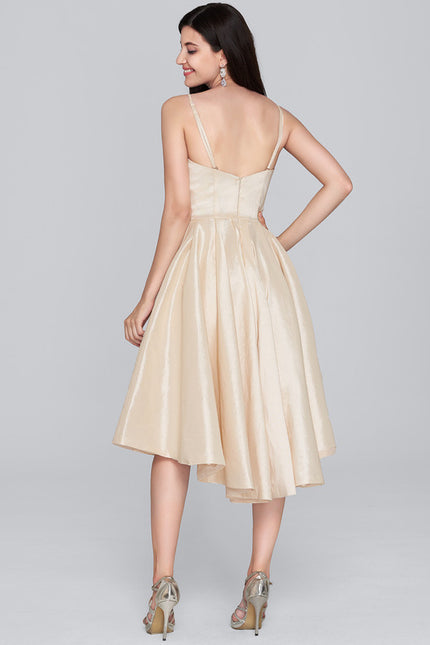 Robe Chic Collet Asymétrique Taffeta - gallery 5