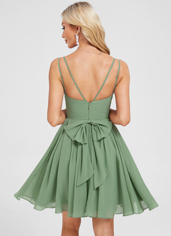 Robe Chic Mousseline Vert Tendre - gallery 2