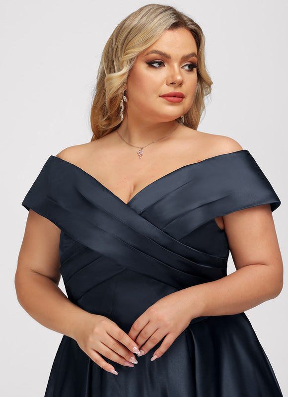 Robe Chic Bleu Marine Satinée - gallery 7