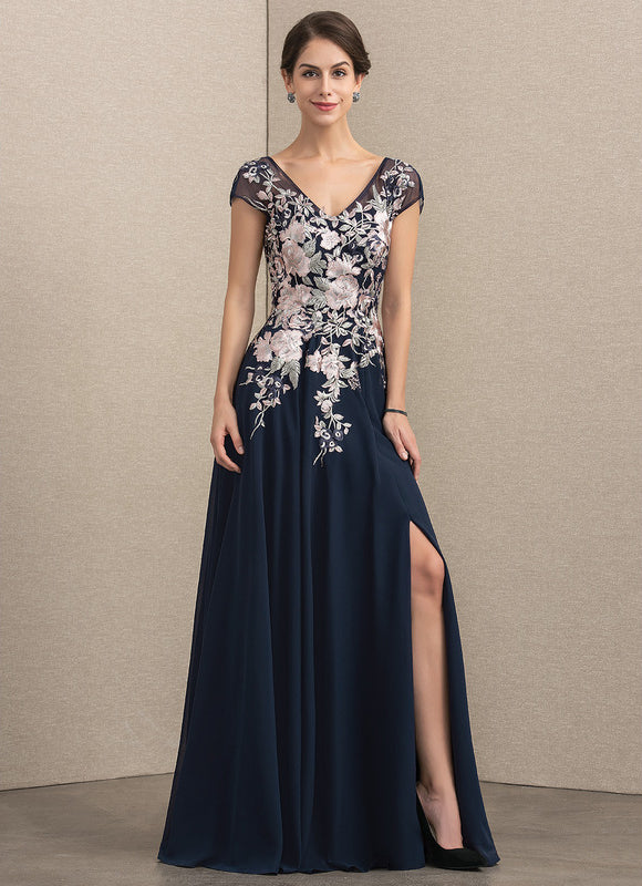 Robe Chic Bleu Marine Dentelle Fluide - gallery 1