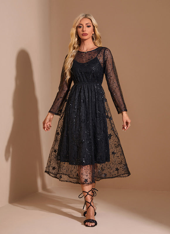 Robe Chic Noir Étoilé - gallery 5