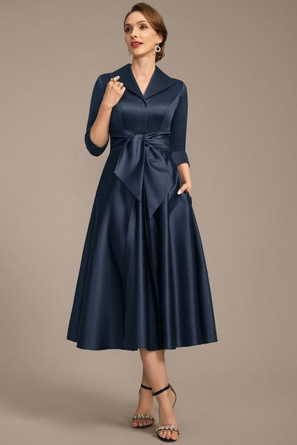 Robe Droite Bleu Marine Chic - gallery 3