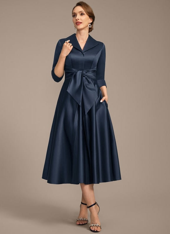 Robe Droite Bleu Marine Chic - gallery 3