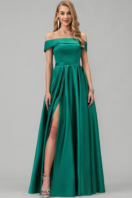 Robe Chic Satin Épaule Dévoilée - gallery 2