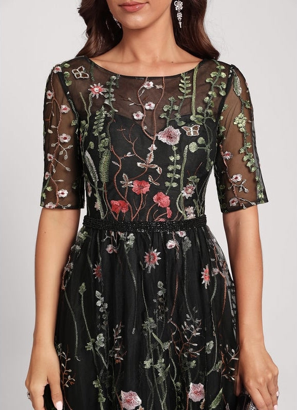 Robe Bohème Chic Dentelle Noire - gallery 4