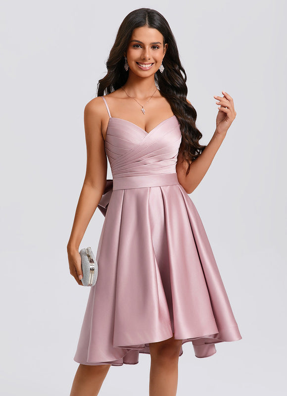 Robe Chic Satin Rose Plissée