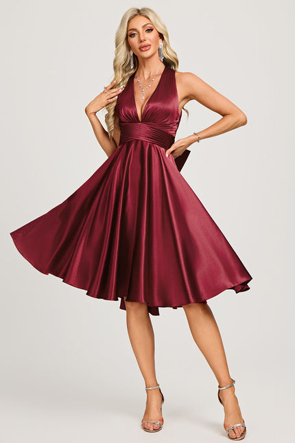 Robe Chic Cocktail Satinée - gallery 4
