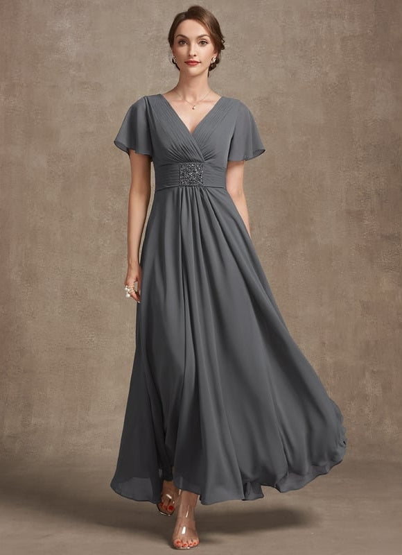 Robe Chic Longue Fluide Grise