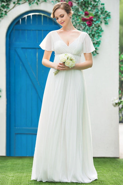 Robe Chic Blanche Mousseline Plissée