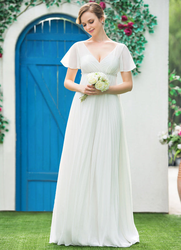 Robe Chic Blanche Mousseline Plissée